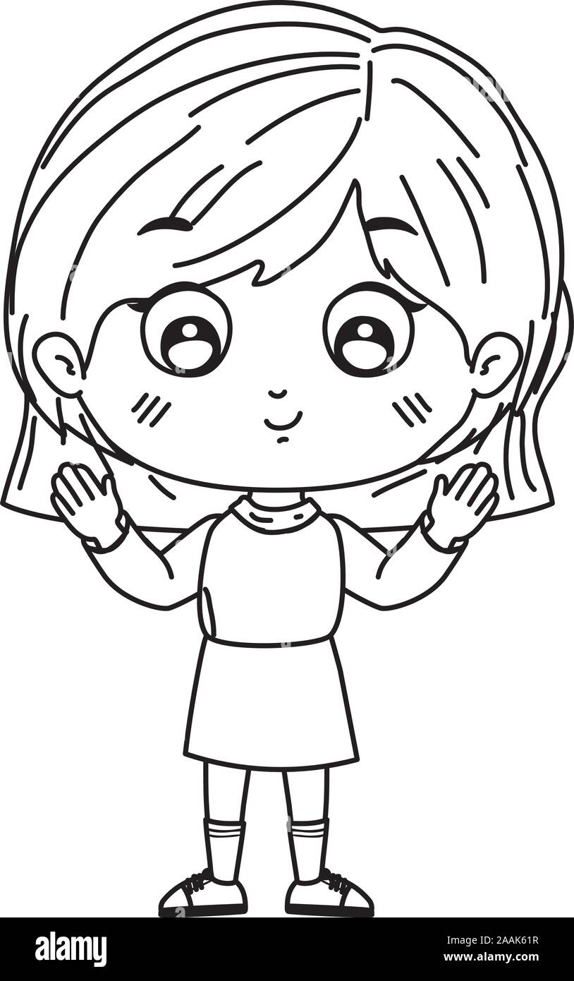 Clip Art Young Girl Black and White Stock Photos & Images Alamy