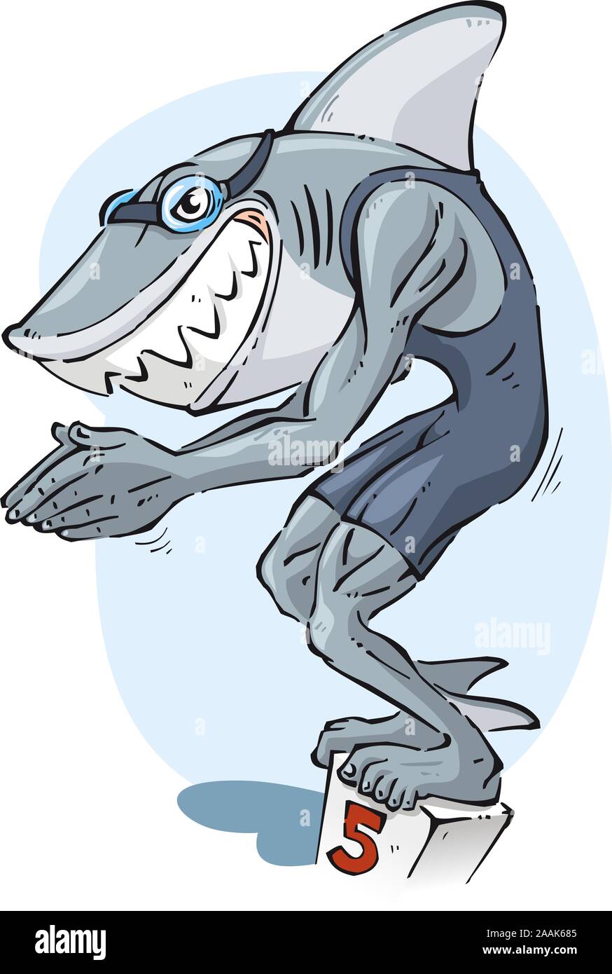 Shark swimmer illustration Stock Vector