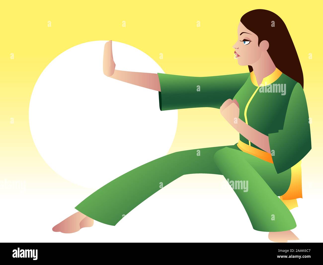 Kung fu woman illustration Stock Vector Image & Art - Alamy
