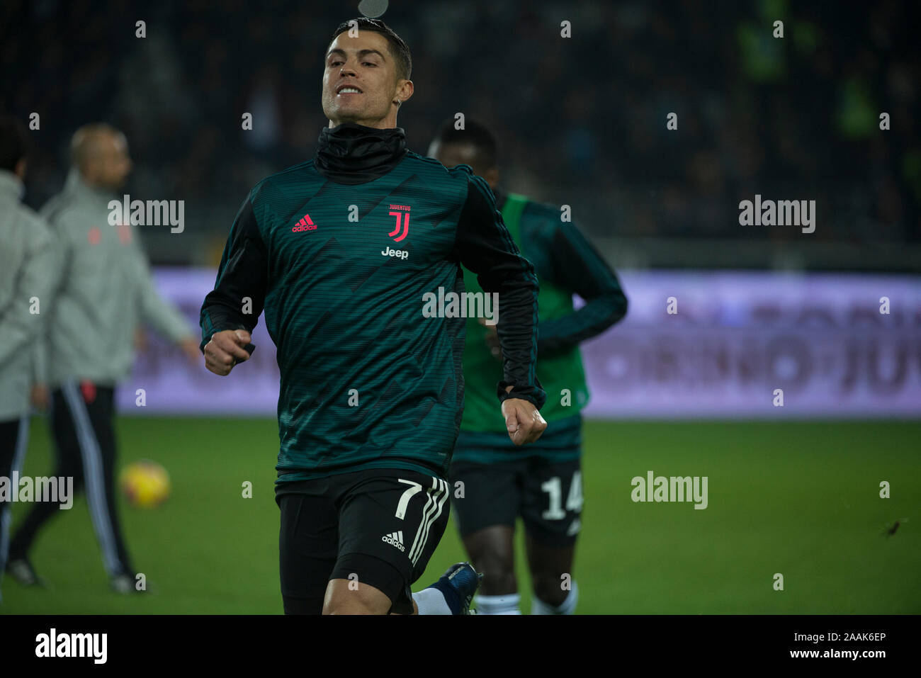 TURIN, ITALY-NOVEMBER 2, 2019: Cristiano Ronaldo during the Serie A match between Torino FC and Juventus at Stadio Olimpico in Turin, Italy Stock Photo