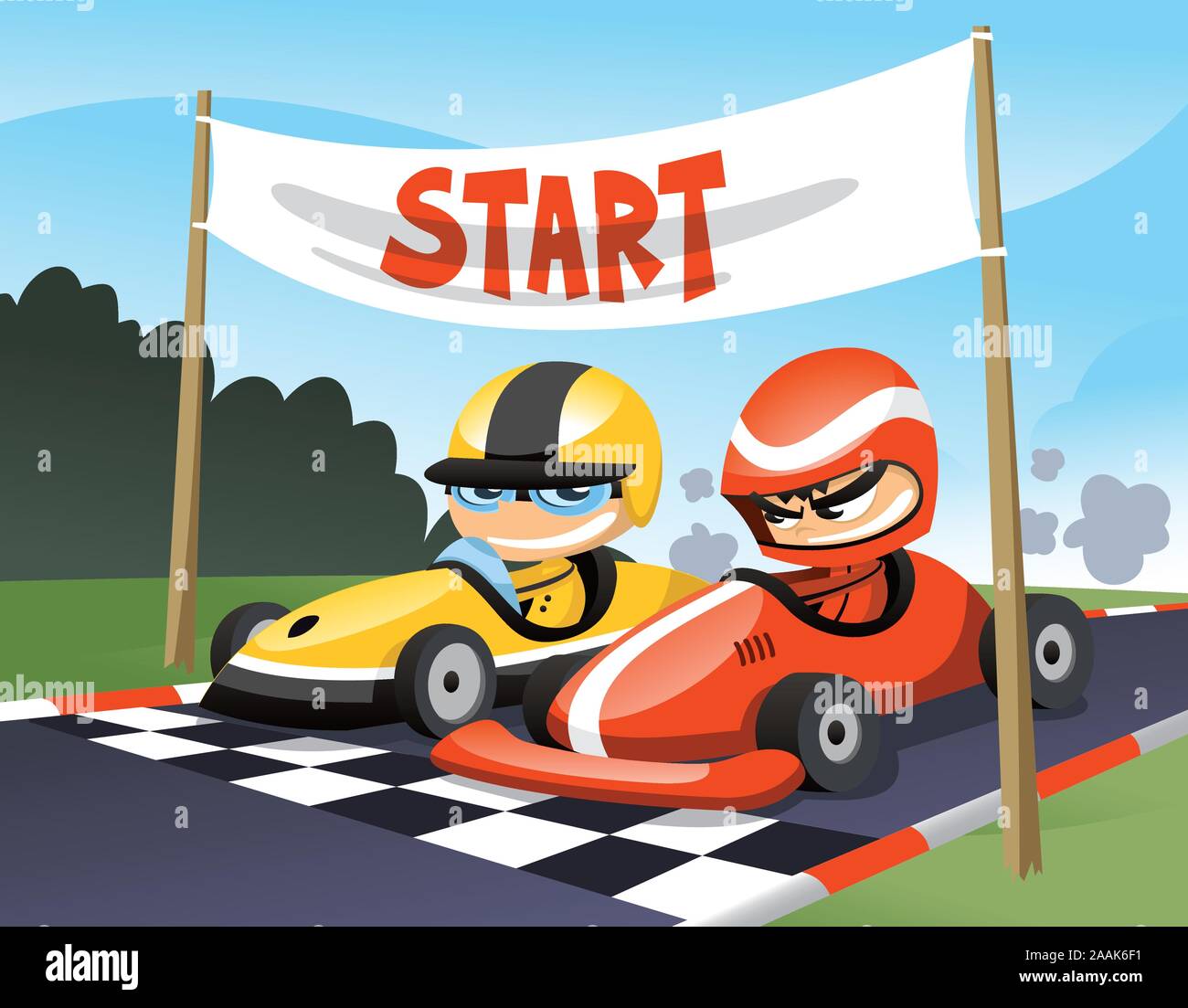 Cart racers at the start cartoon illustration Stock Vector Image & Art - Alamy Cart racers at the start cartoon illustration Stock Vector Image & Art - Alamy