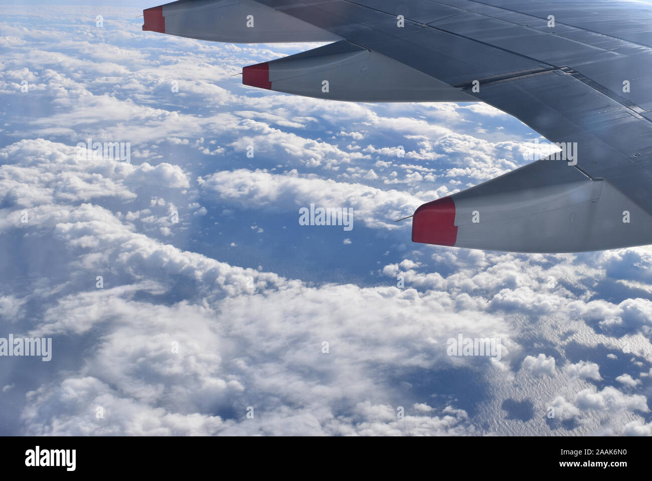 view from the airplane window Stock Photo