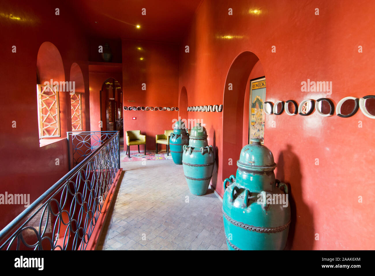 Interior elegante. Cafe Arabe, Marrakech. Marrocos Stock Photo