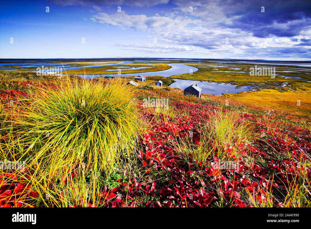 An Inuit summer hunting camp at the mouth of the Serpentine river near