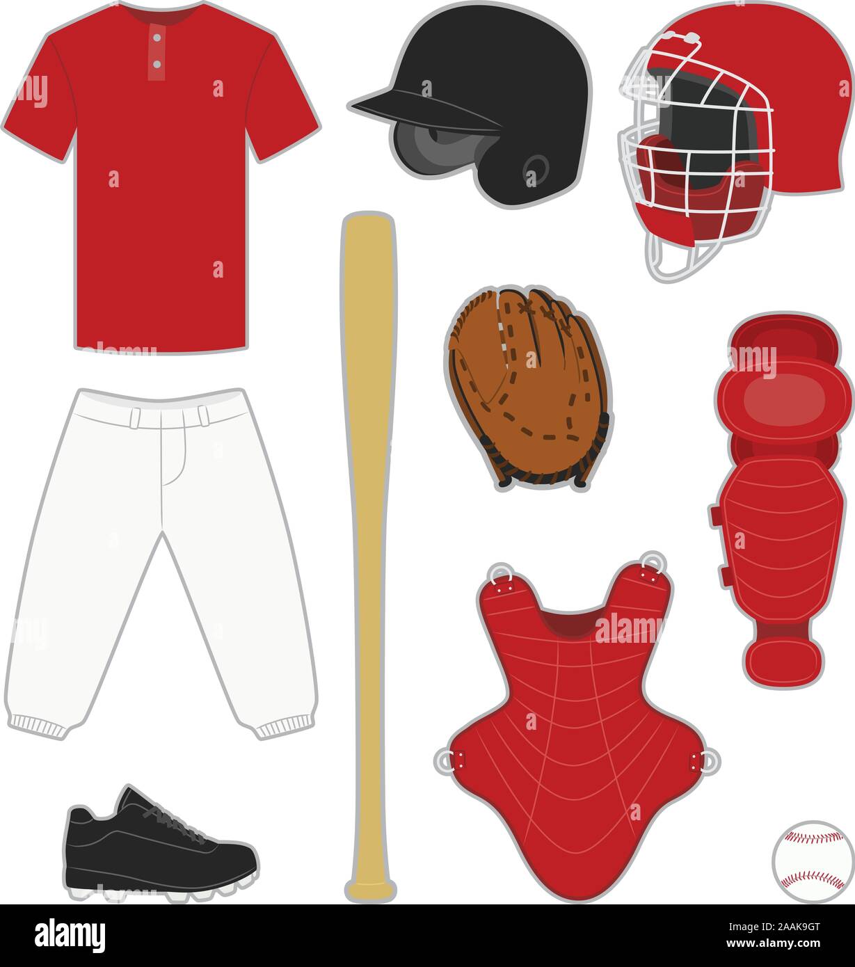 Baseball equipment and uniform illustrations Stock Vector Image &amp; Art ...