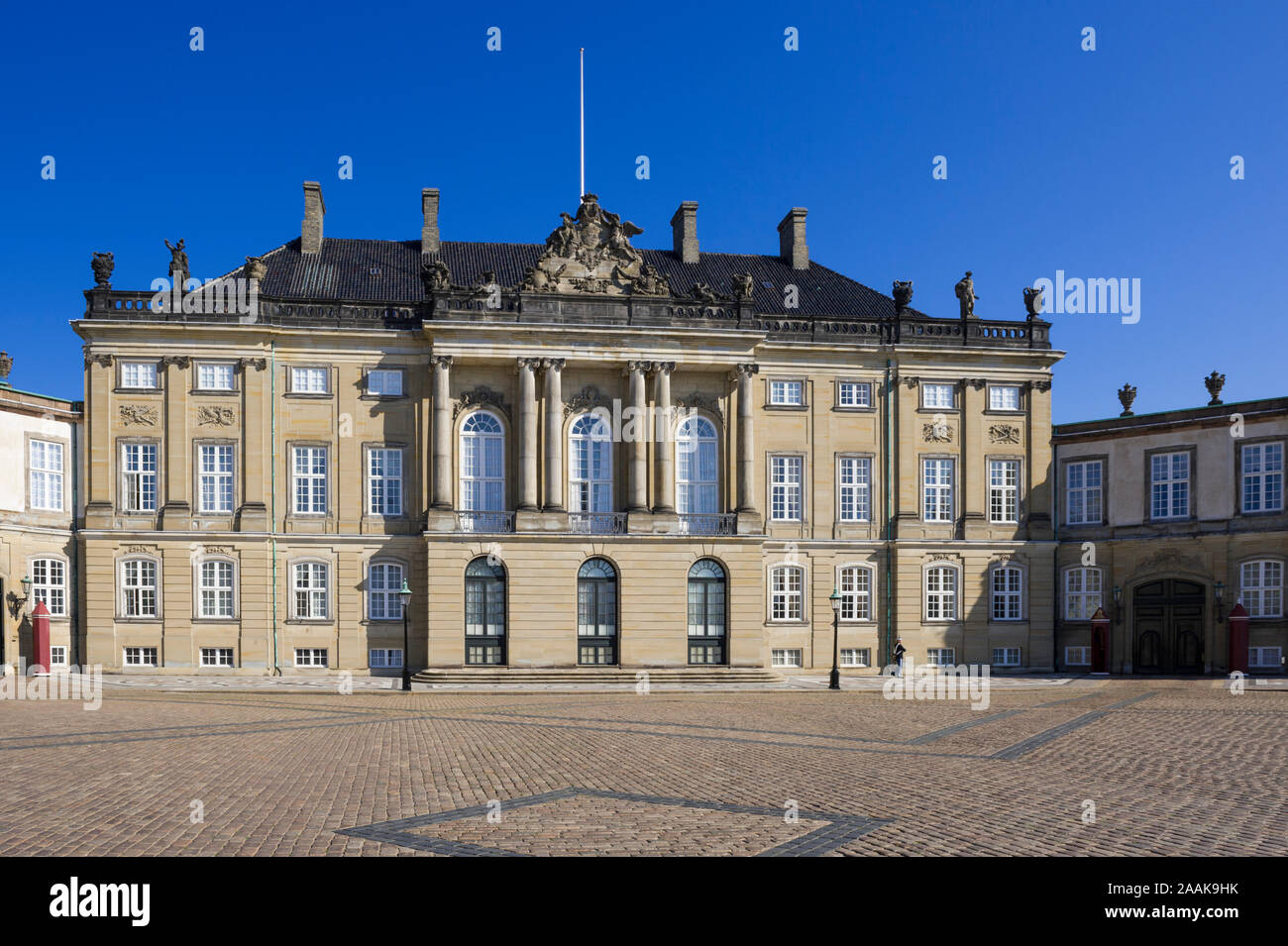 The Royal Palace Amalienborg in Copenhagen, Denmark Stock Photo