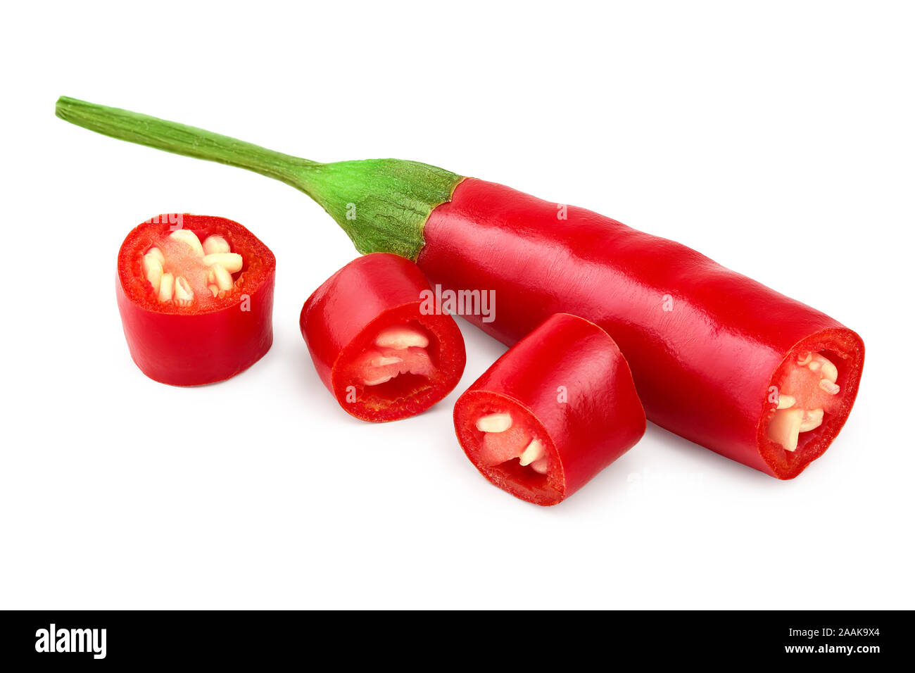 red hot chili peppers isolated on white background Stock Photo - Alamy