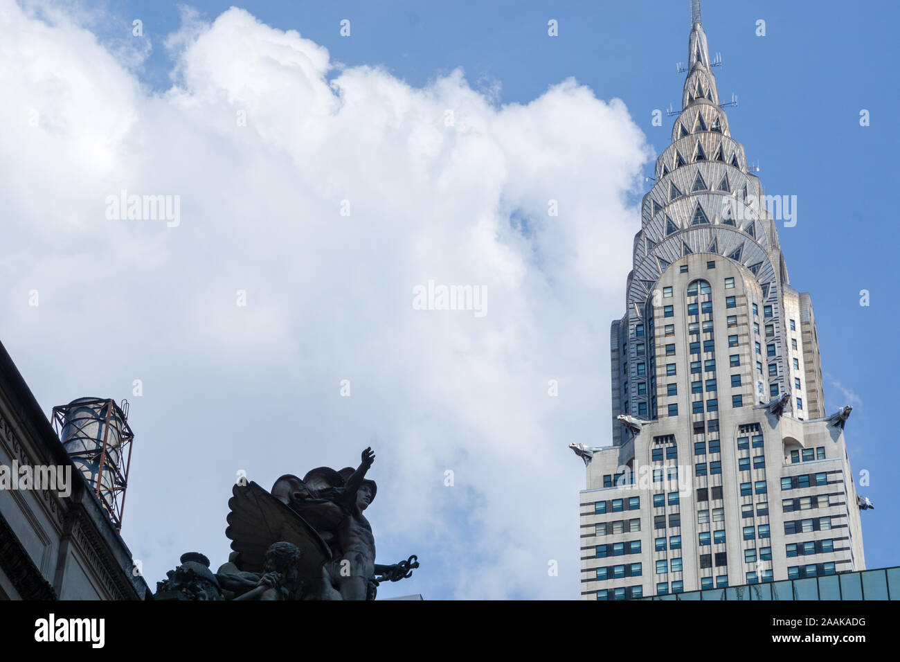 The Chrysler Building is an Art Deco–style skyscraper located on the East Side of Midtown Manhattan in New York City Stock Photo