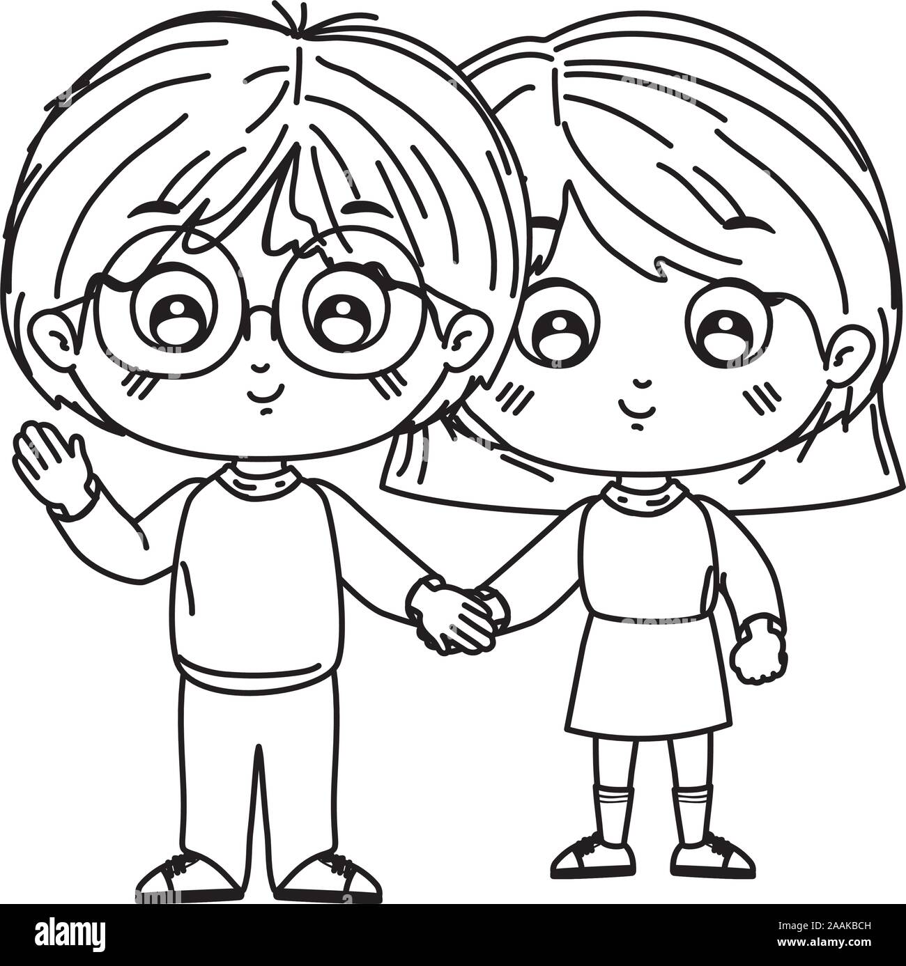 Girl and boy cartoon vector design Stock Vector Image & Art - Alamy