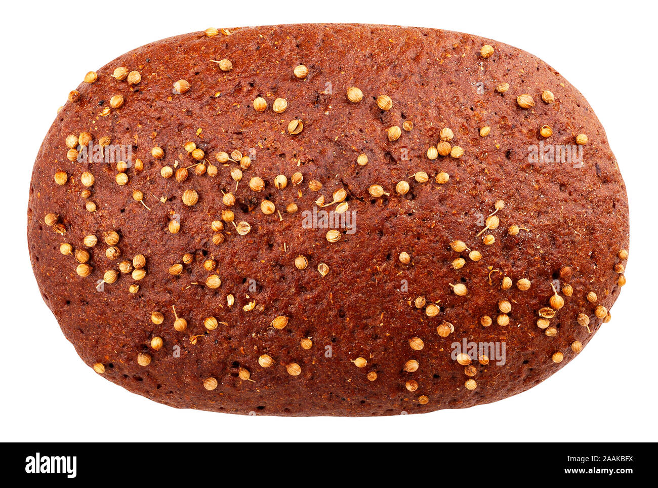 brown coriander bread path isolated on white top view Stock Photo Alamy