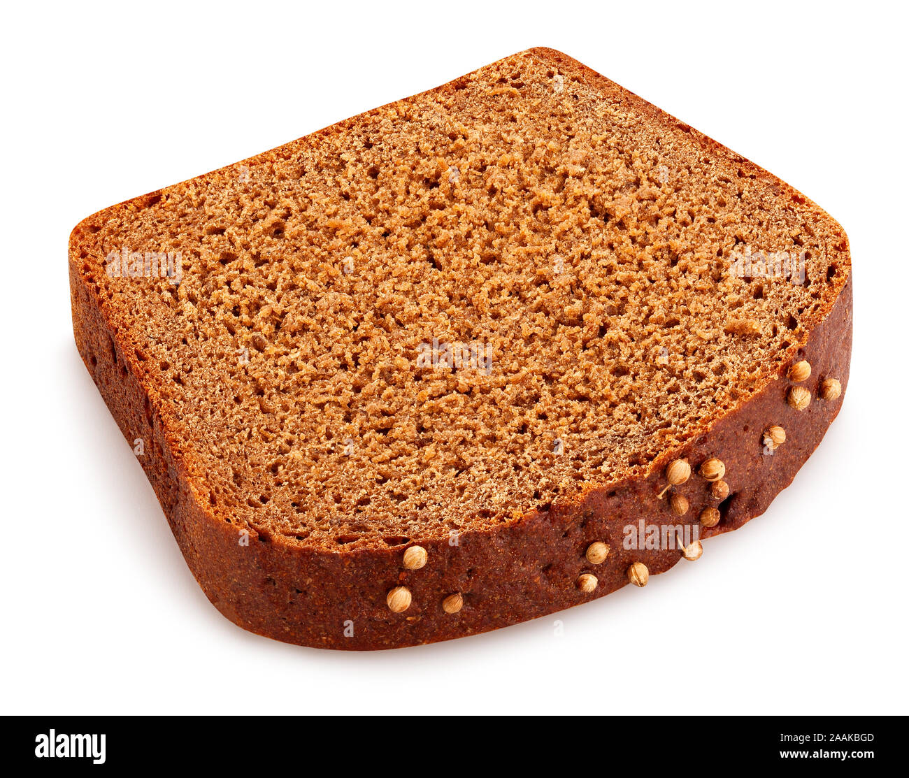 sliced brown coriander bread path isolated on white Stock Photo Alamy