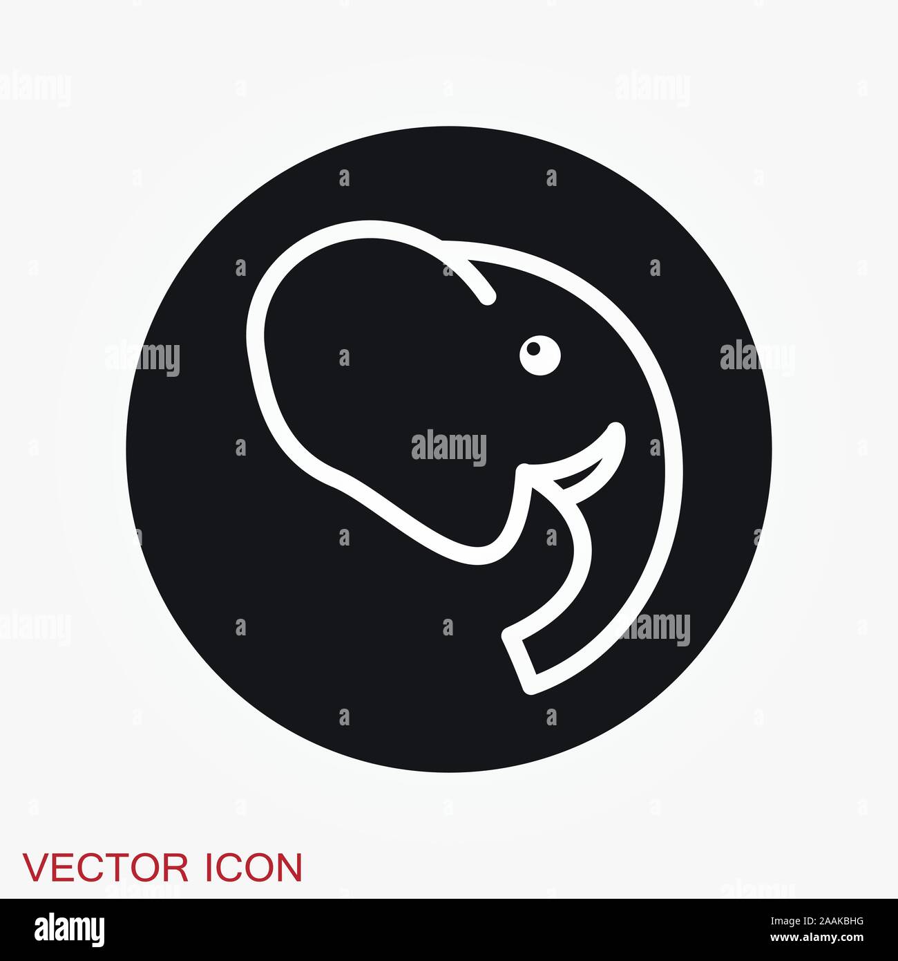 Elephant icon, vector logo line art illustration Stock Vector