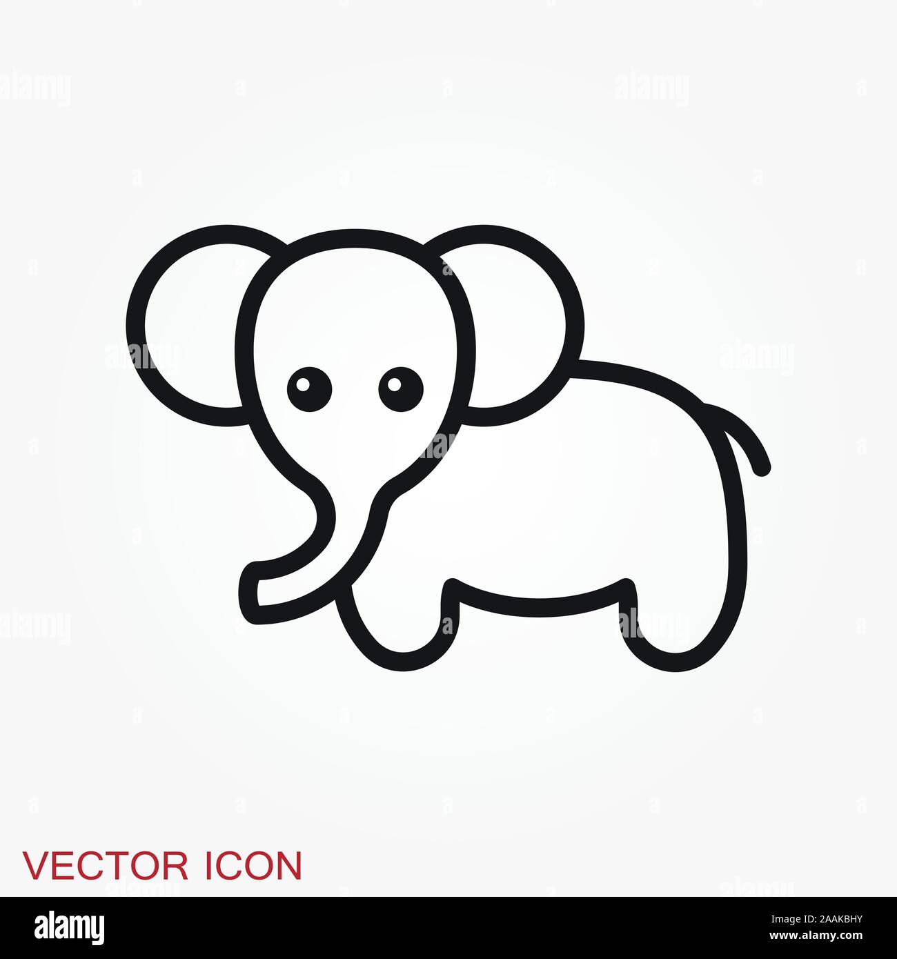 Elephant icon, vector logo line art illustration Stock Vector Image ...