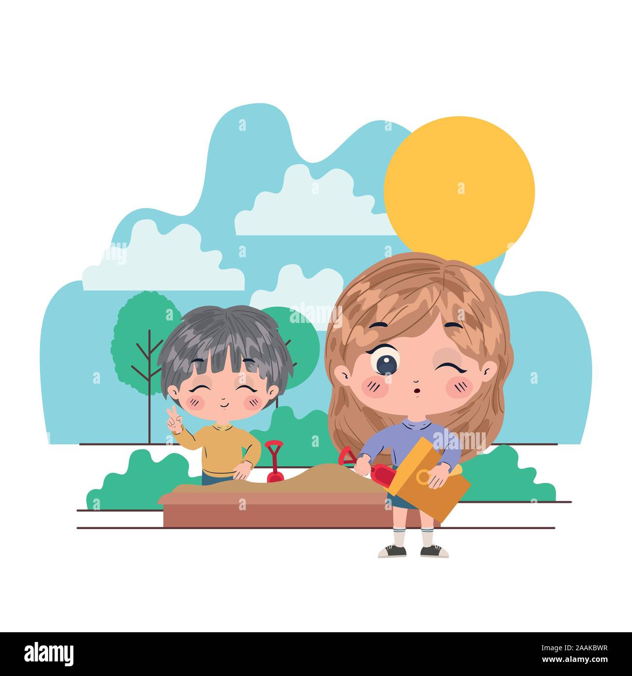Girl and boy cartoon vector design Stock Vector Image & Art - Alamy