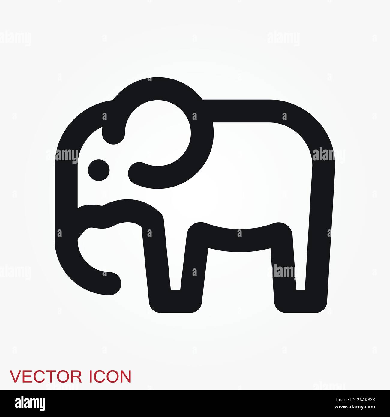 Elephant icon, vector logo line art illustration Stock Vector Image ...