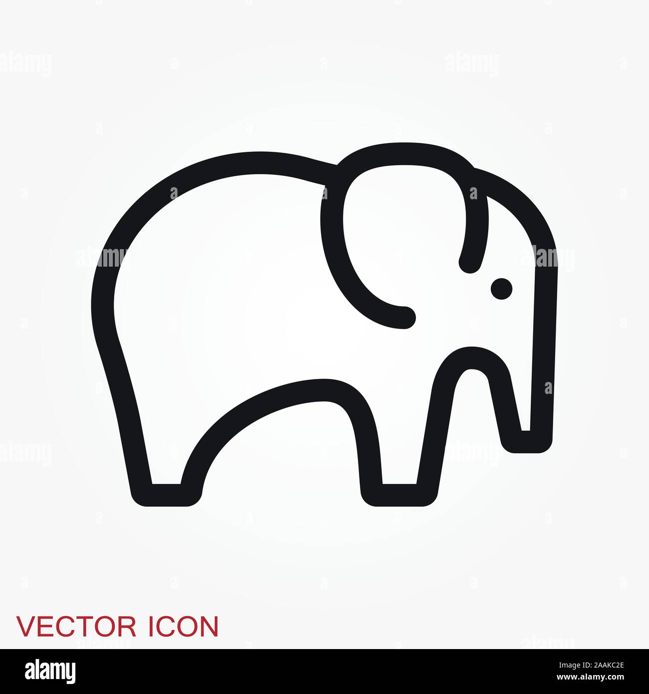 Elephant icon, vector logo line art illustration Stock Vector Image ...