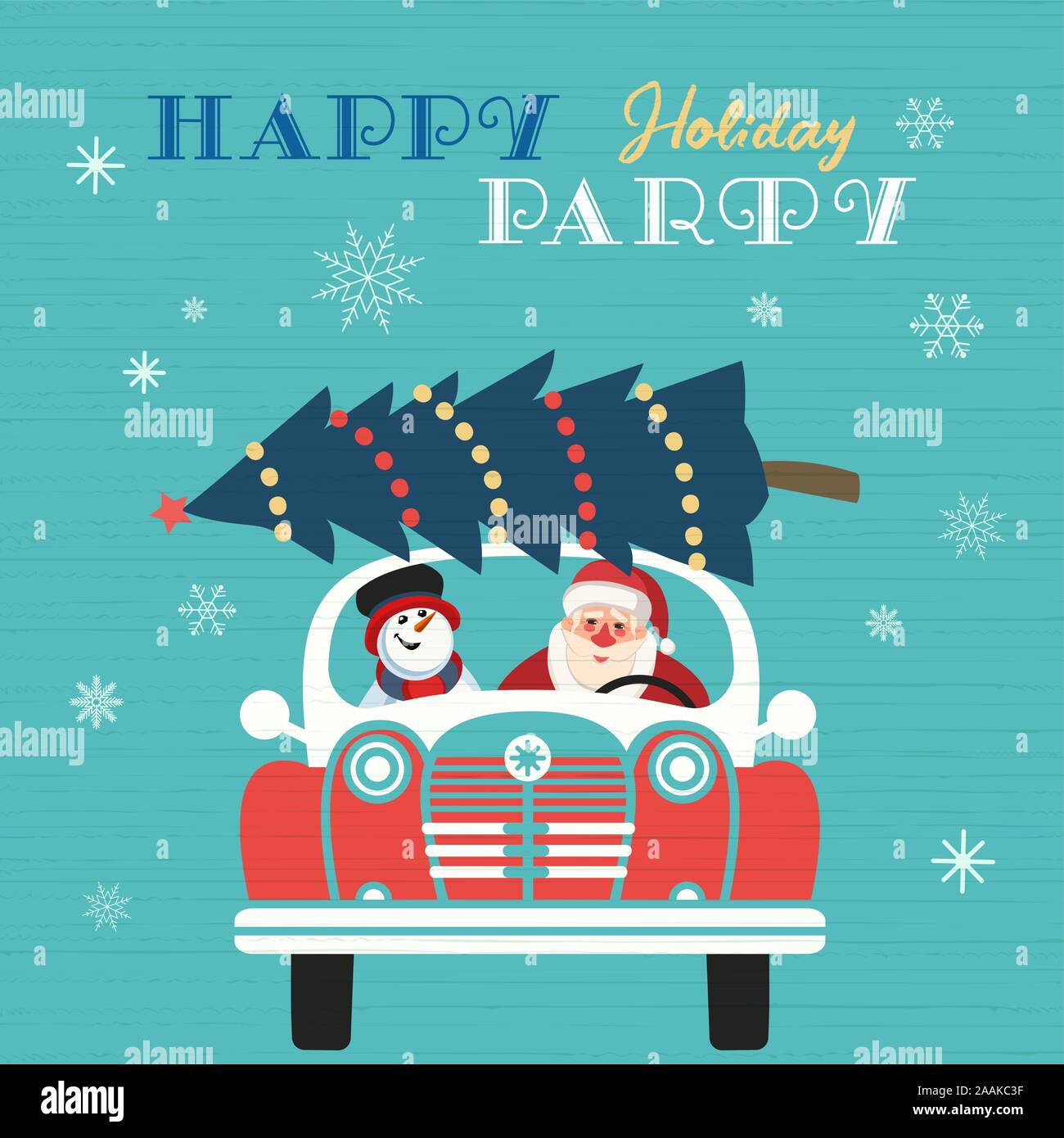Happy holidays party poster Stock Vector