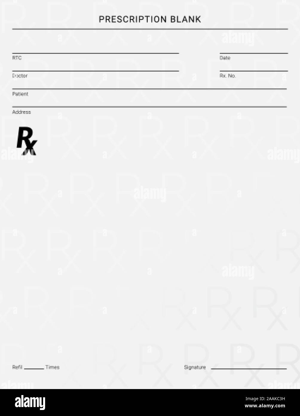 Doctor s Rx Pad Template Blank Medical Prescription Form Stock Vector 