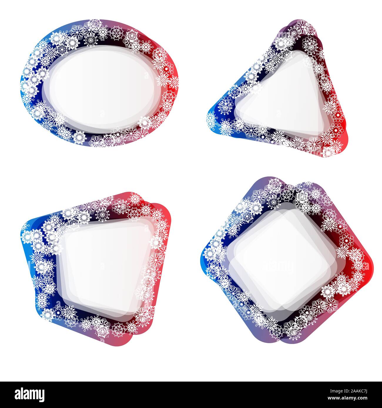 Set of four abstract frames different forms isolated on white