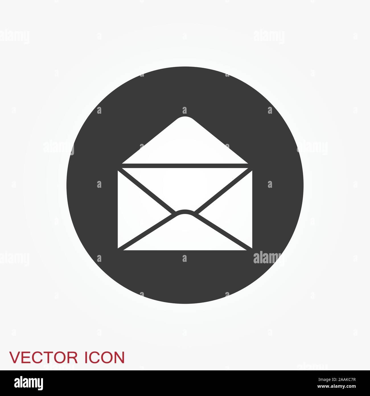 Envelope icon, vector mail envelope and letter symbol Stock Vector