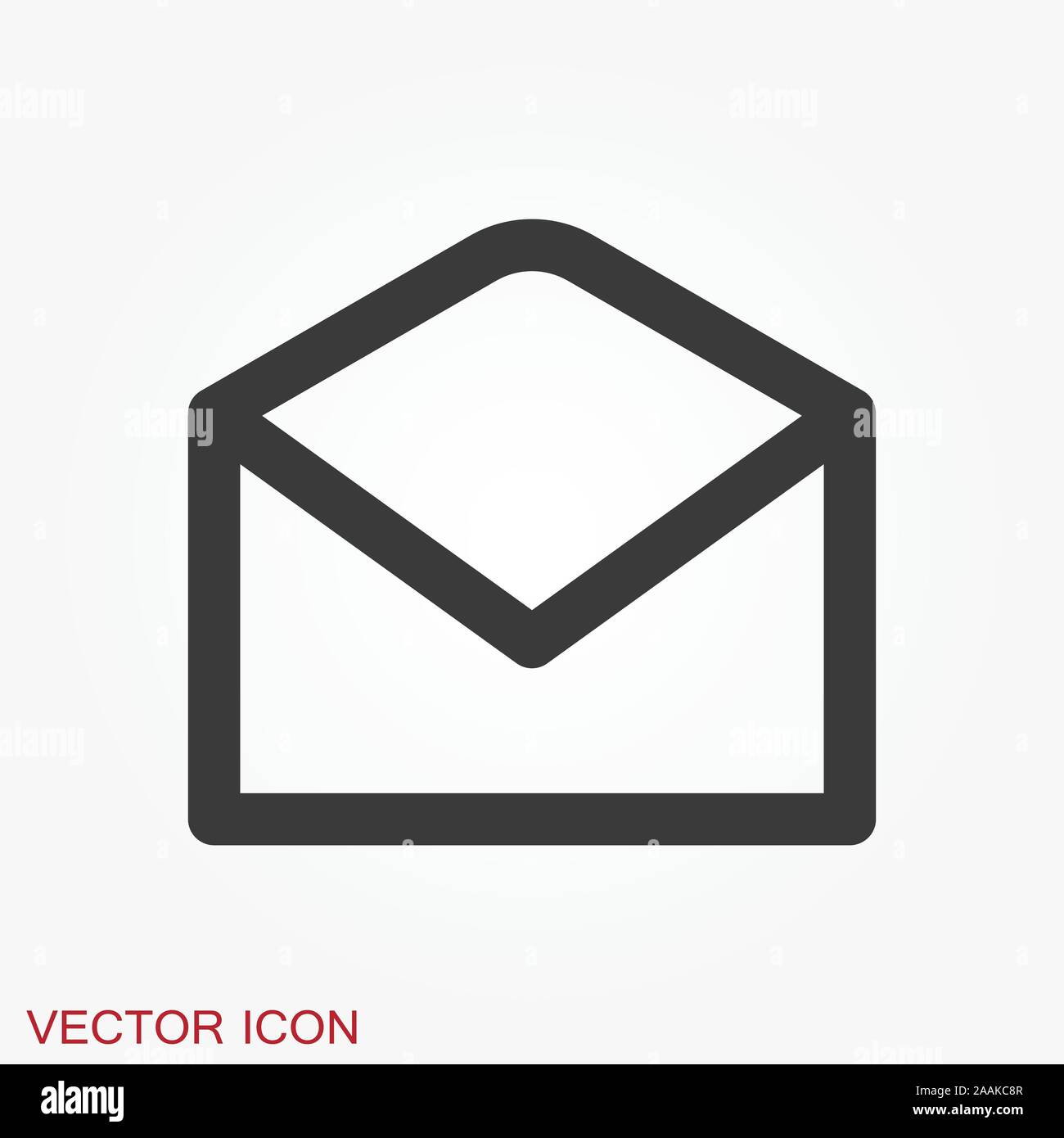 Envelope icon, vector mail envelope and letter symbol Stock Vector