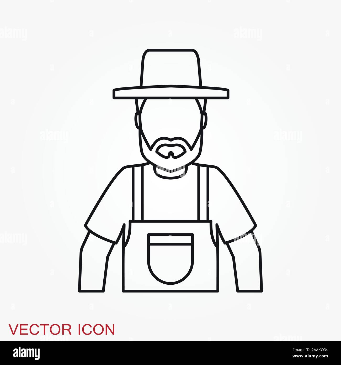 Farmer icon - vector farmer avatar or symbol Stock Vector