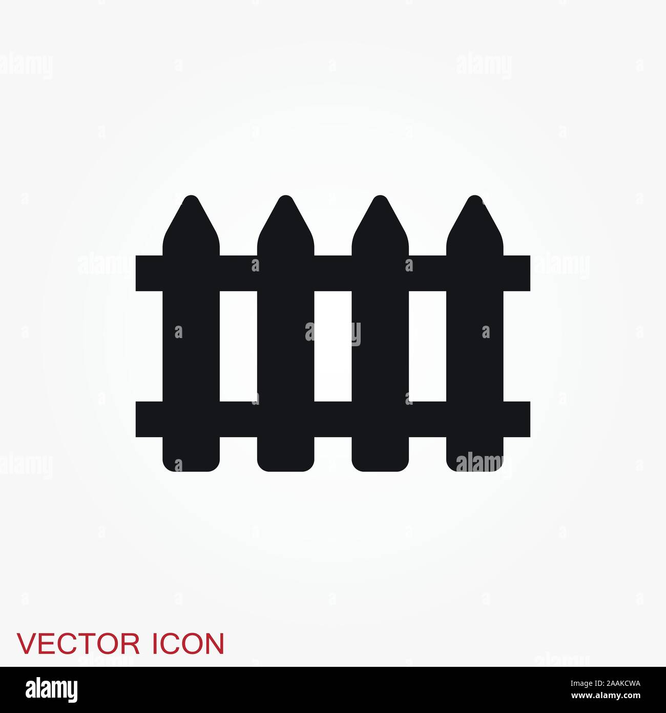 Fence icon, modern minimal flat design style Stock Vector