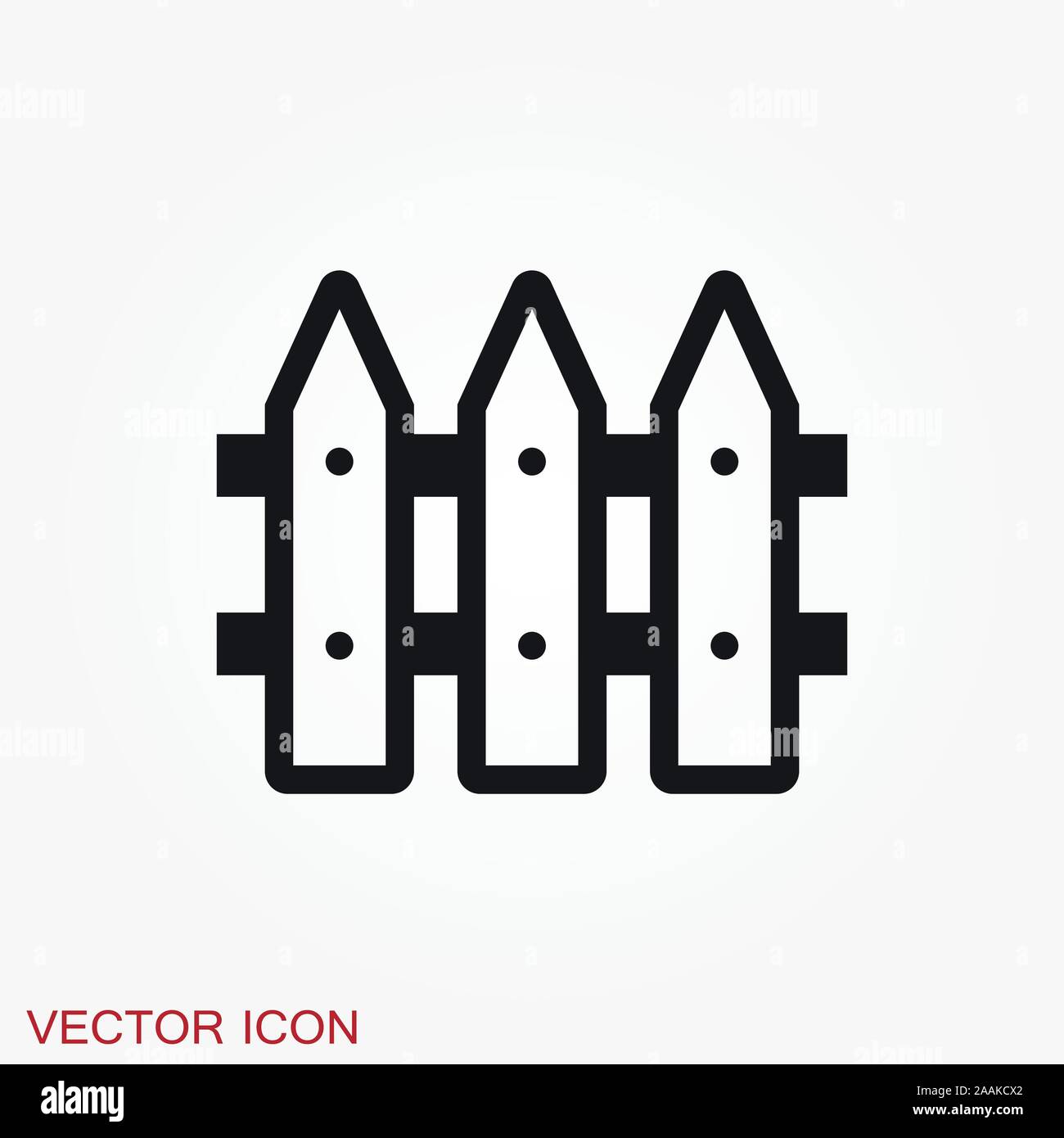 Fence icon, modern minimal flat design style Stock Vector