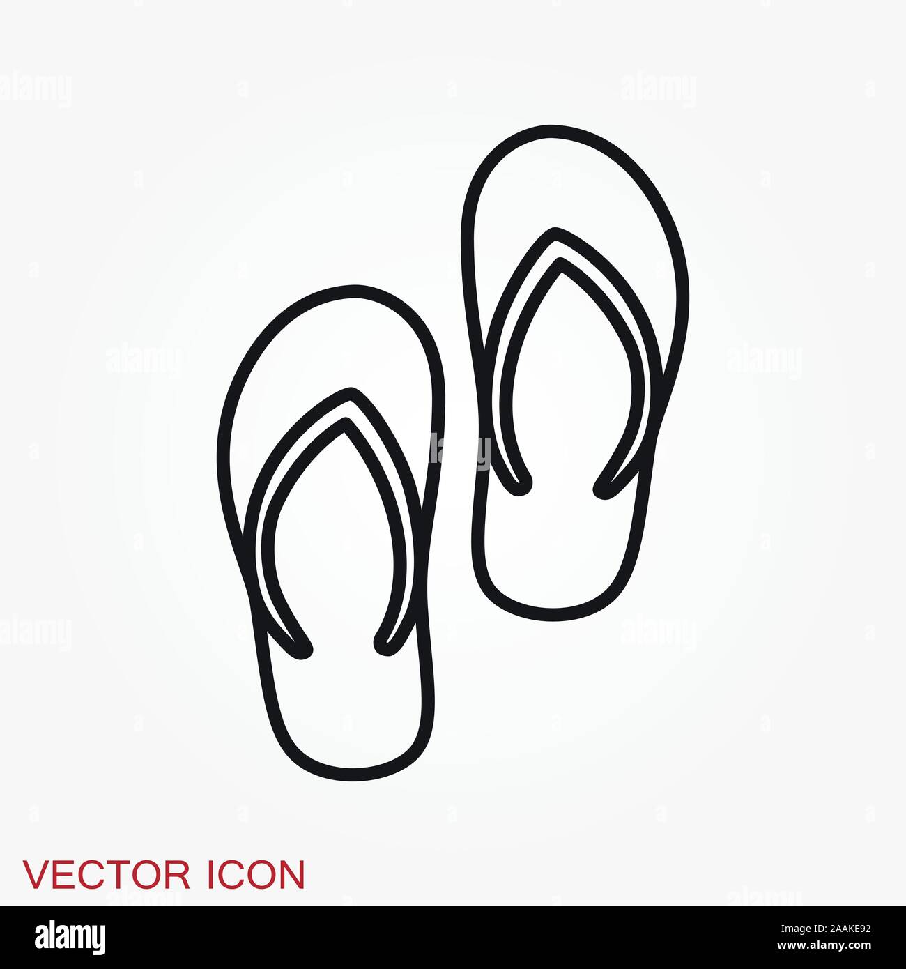 Flip flops icon isolated on background, vector symbol Stock Vector