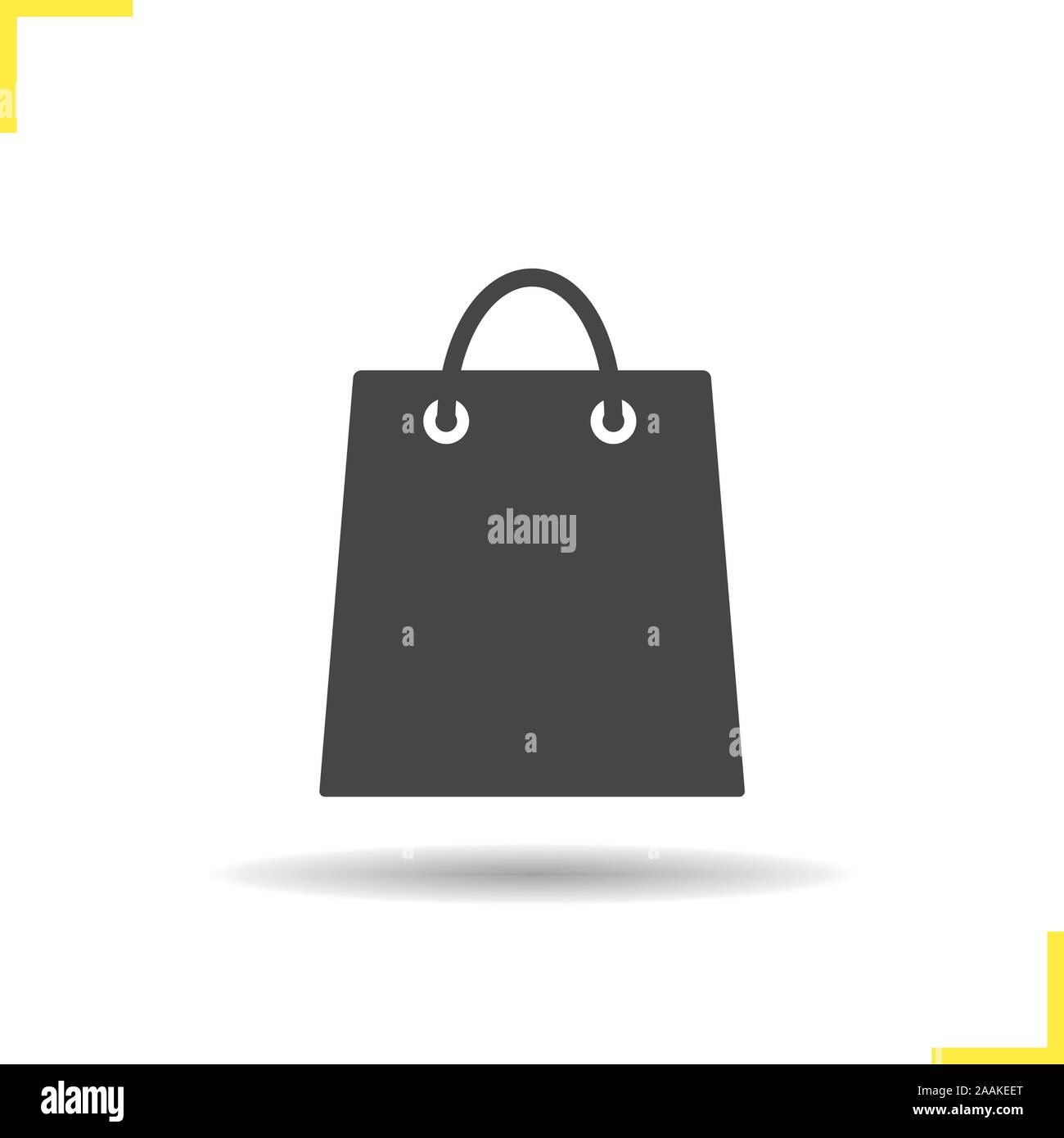 Store bag icon. Drop shadow silhouette symbol. Shopping package. Vector