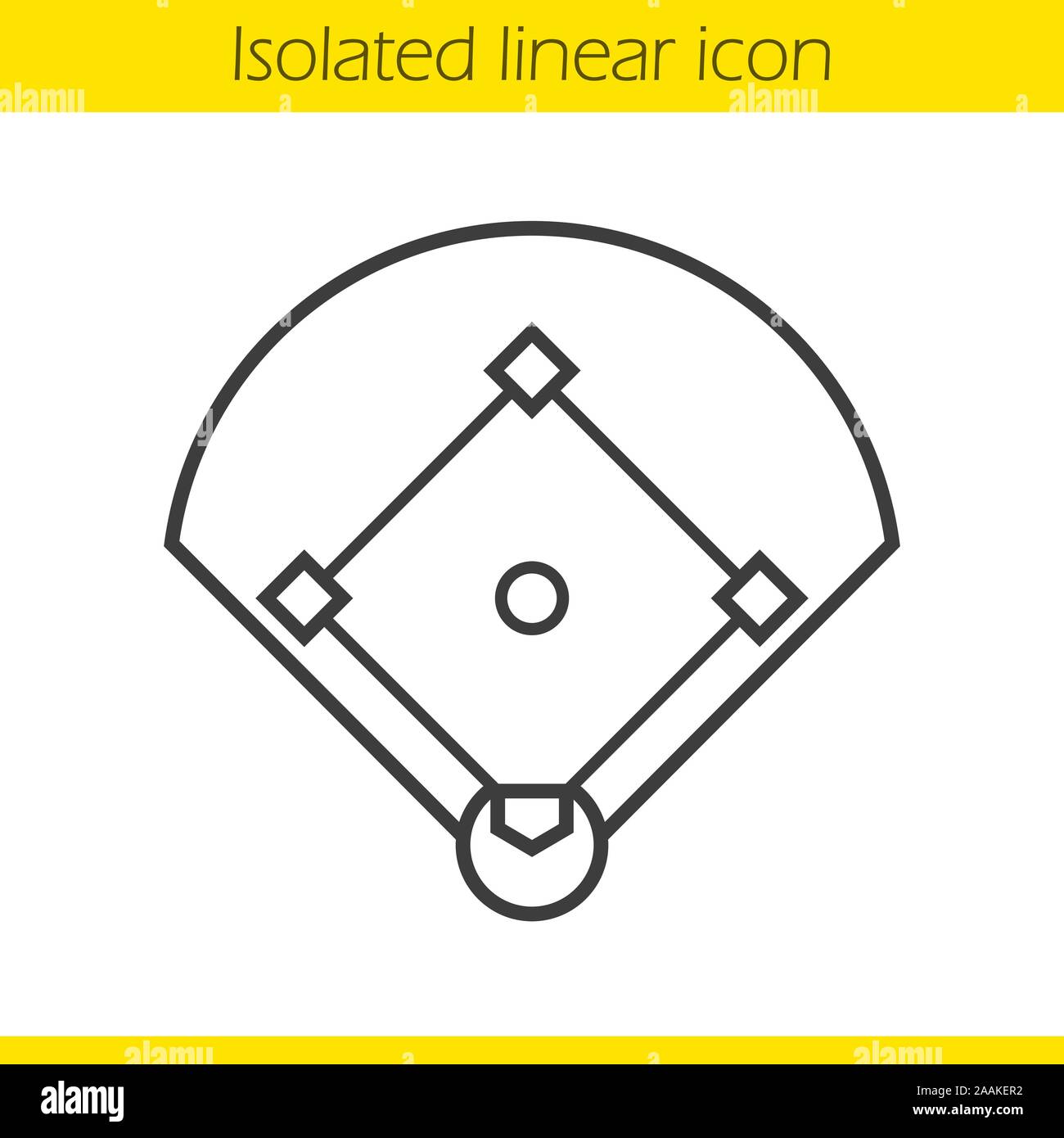 Baseball field linear icon. Sport game field thin line illustration.  Baseball contour symbol. Vector isolated outline drawing Stock Vector Image  & Art - Alamy