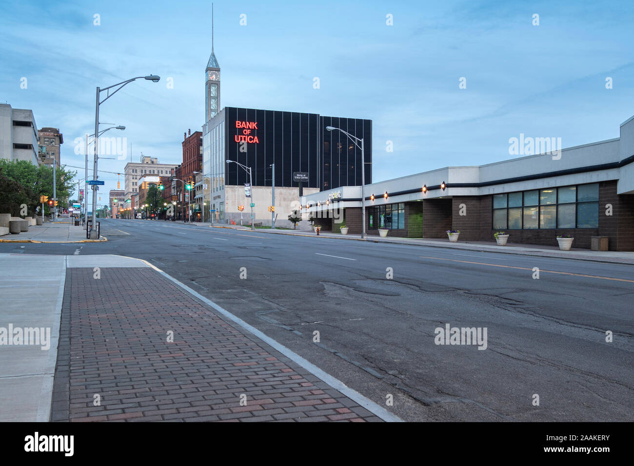 UTICA, USA MAY 26, 2018 The building of Bank of Utica (locally known