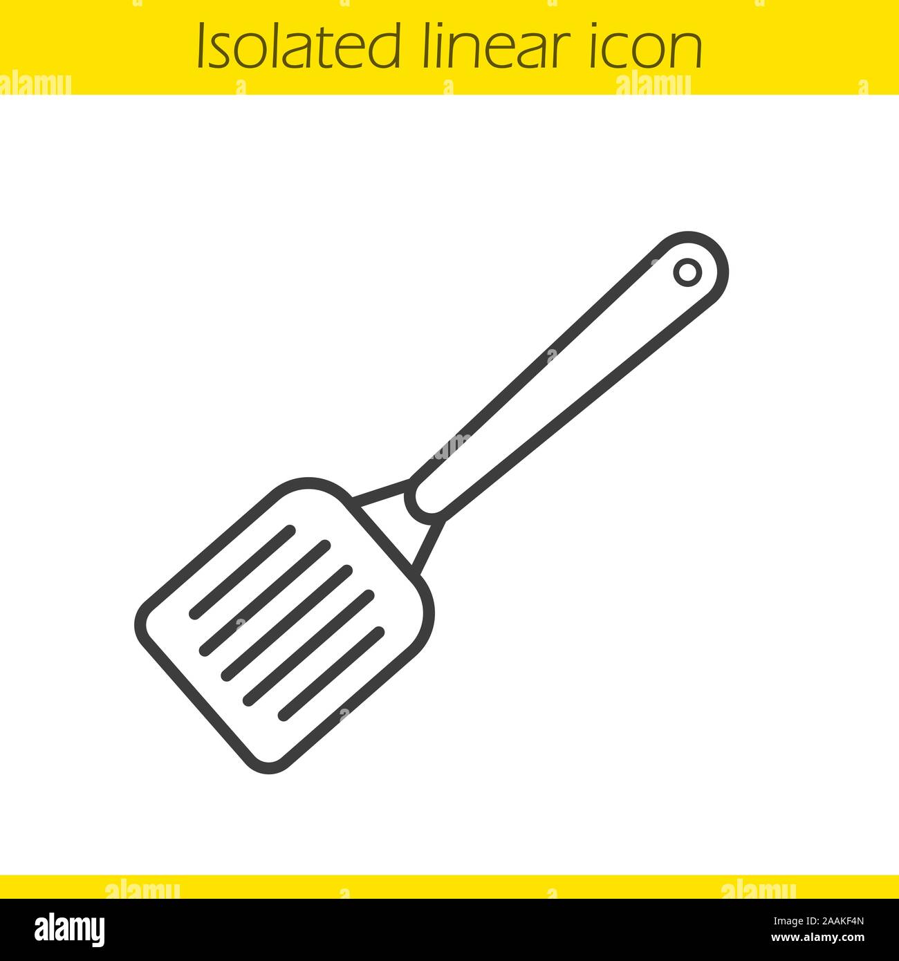 Spatula linear icon. Household kitchen utensil. Restaurant kitchenware thin line illustration. Spatula contour symbol. Vector isolated outline drawing Stock Vector
