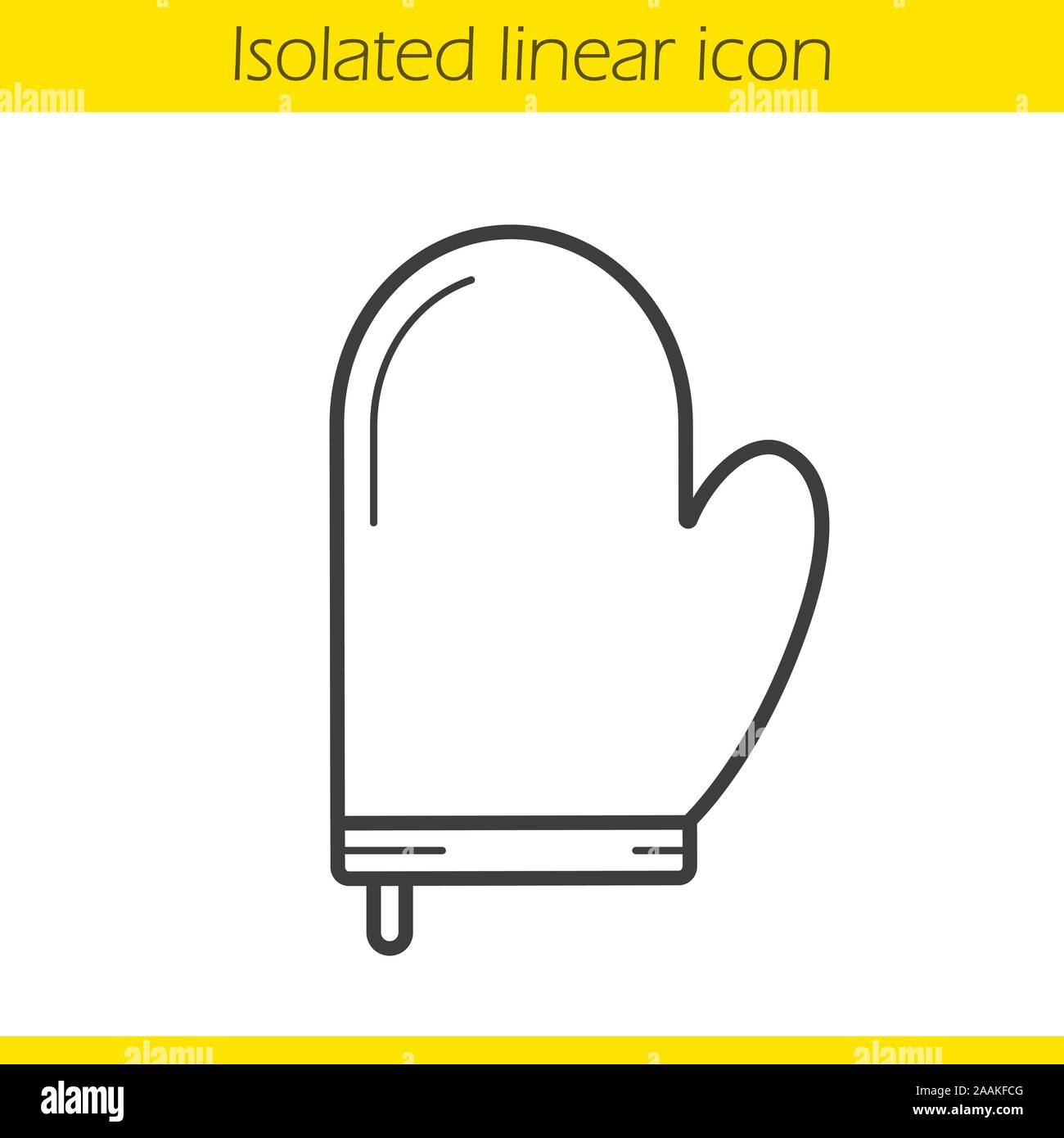Oven mitt linear icon. Pot holder thin line illustration. Oven glove