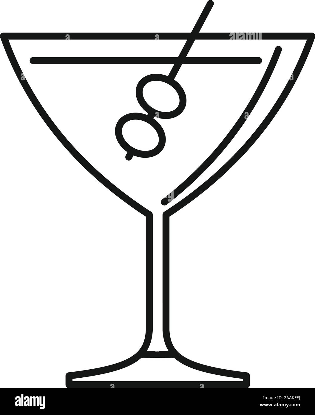 Olive cocktail icon. Outline olive cocktail vector icon for web design ...