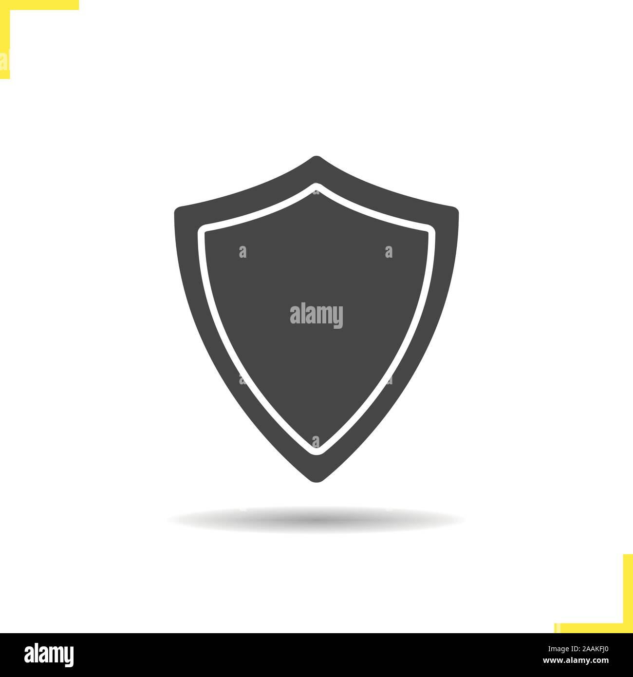 Shield icon. Drop shadow silhouette symbol. Protection shield. Vector ...
