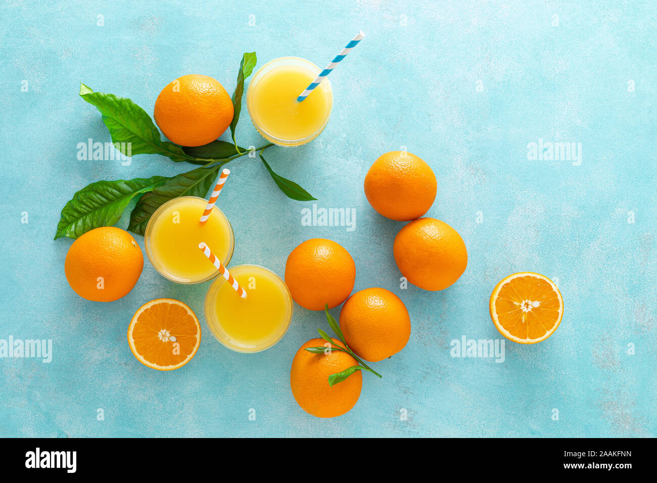Orange juice, freshly squeezed juice, vitamin C concept Stock Photo
