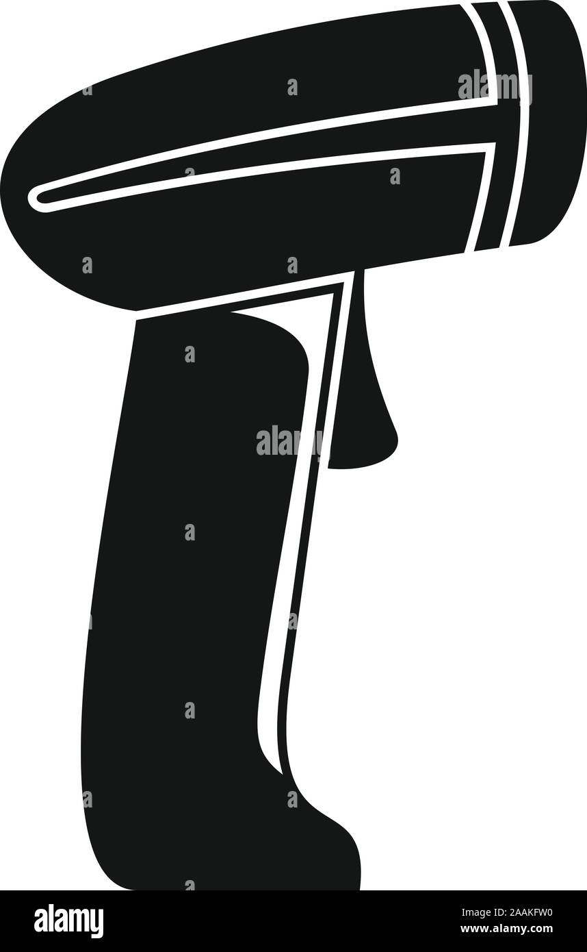 Parcel barcode scanner icon. Simple illustration of parcel barcode ...