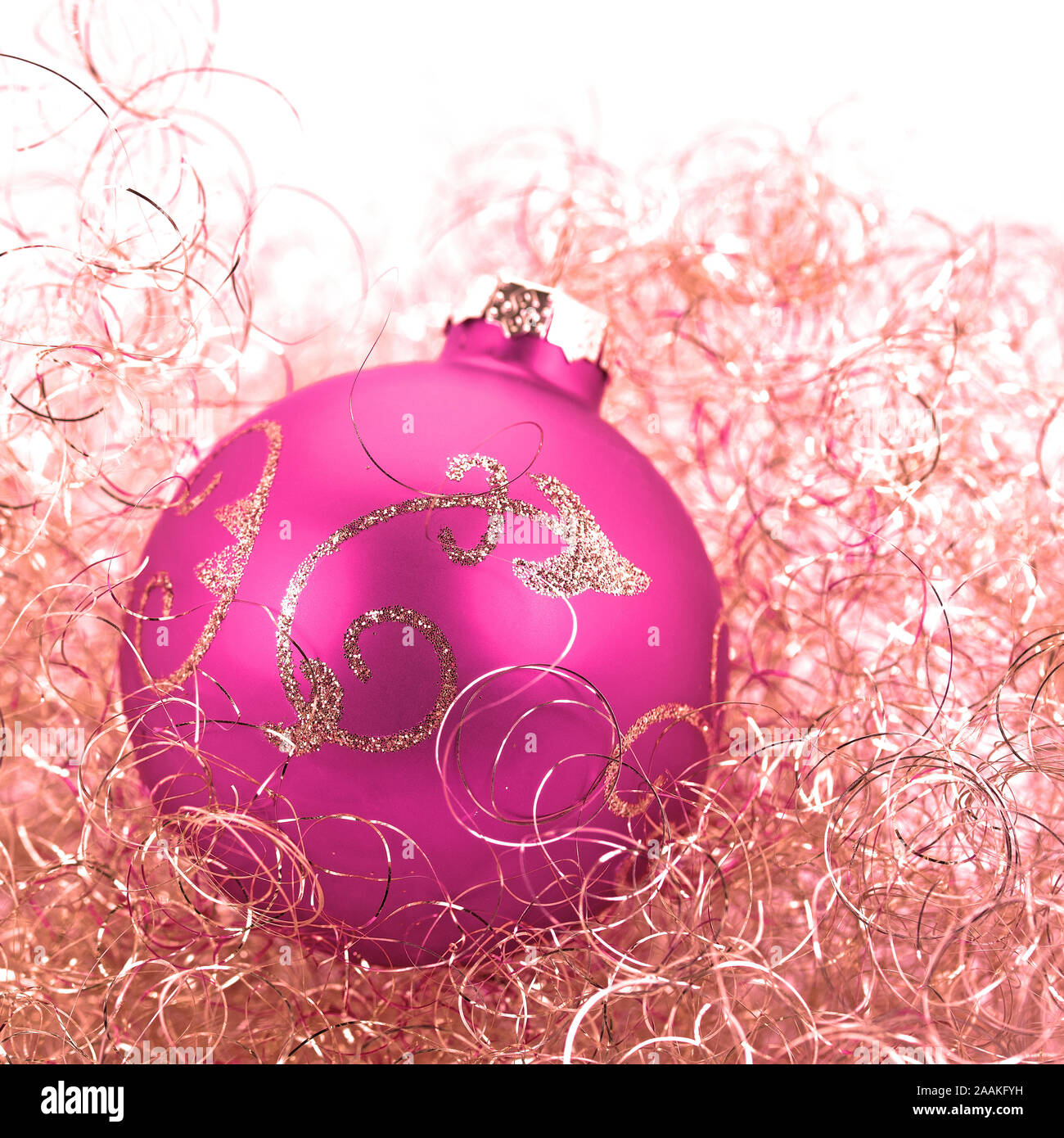 Christmas tree ball and angel hair, christmas decoration Stock Photo - Alamy