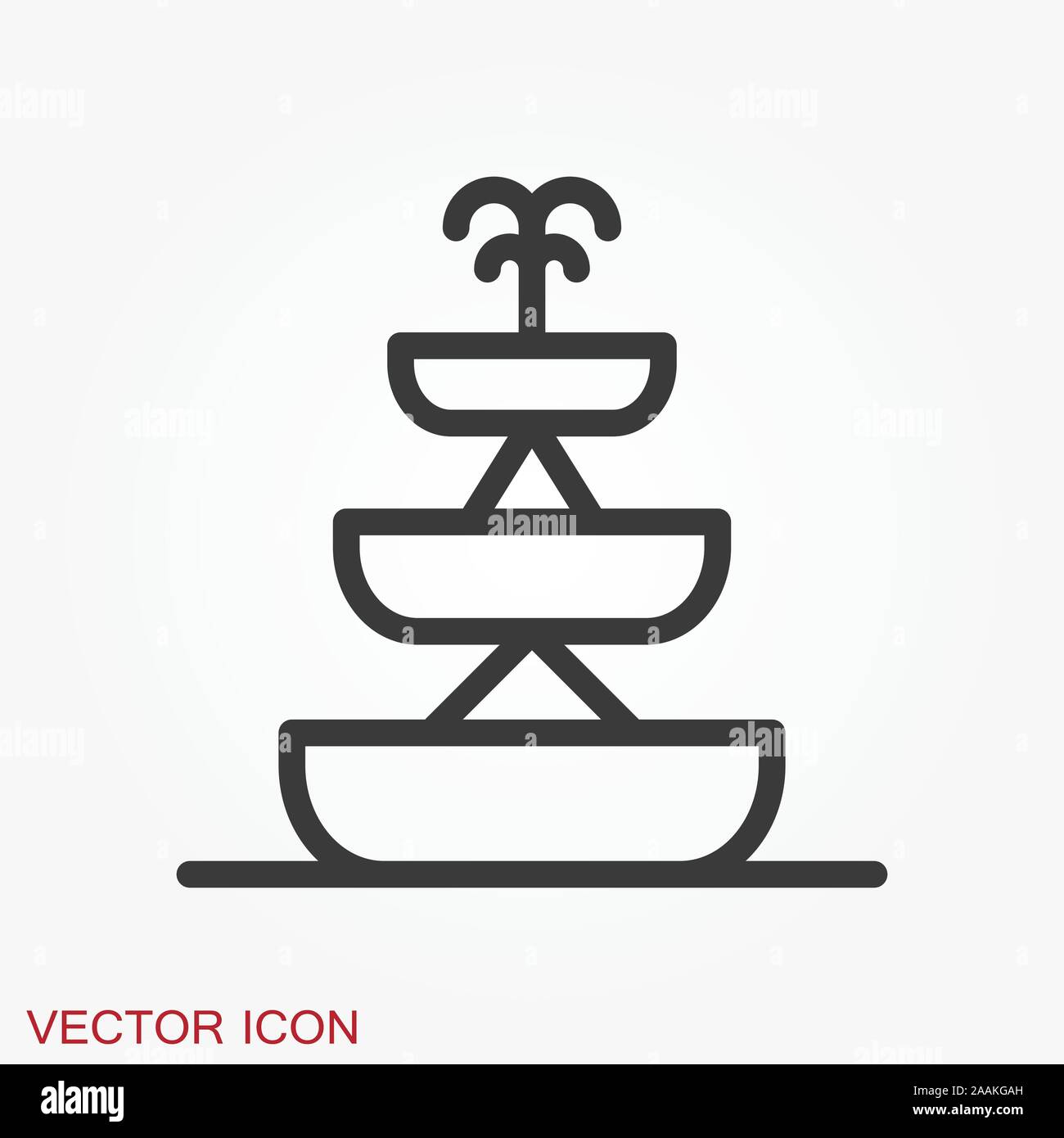 Fountain icon, vector illustration fountain with water splash Stock Vector