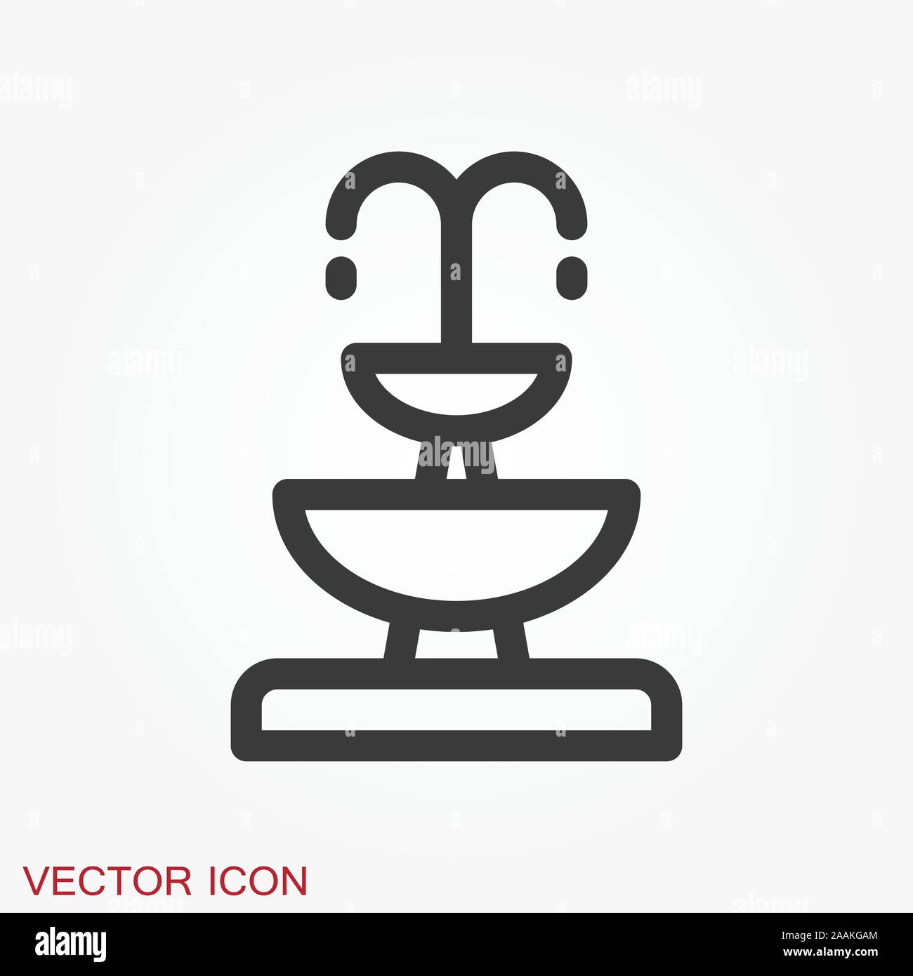 Fountain icon, vector illustration fountain with water splash Stock Vector