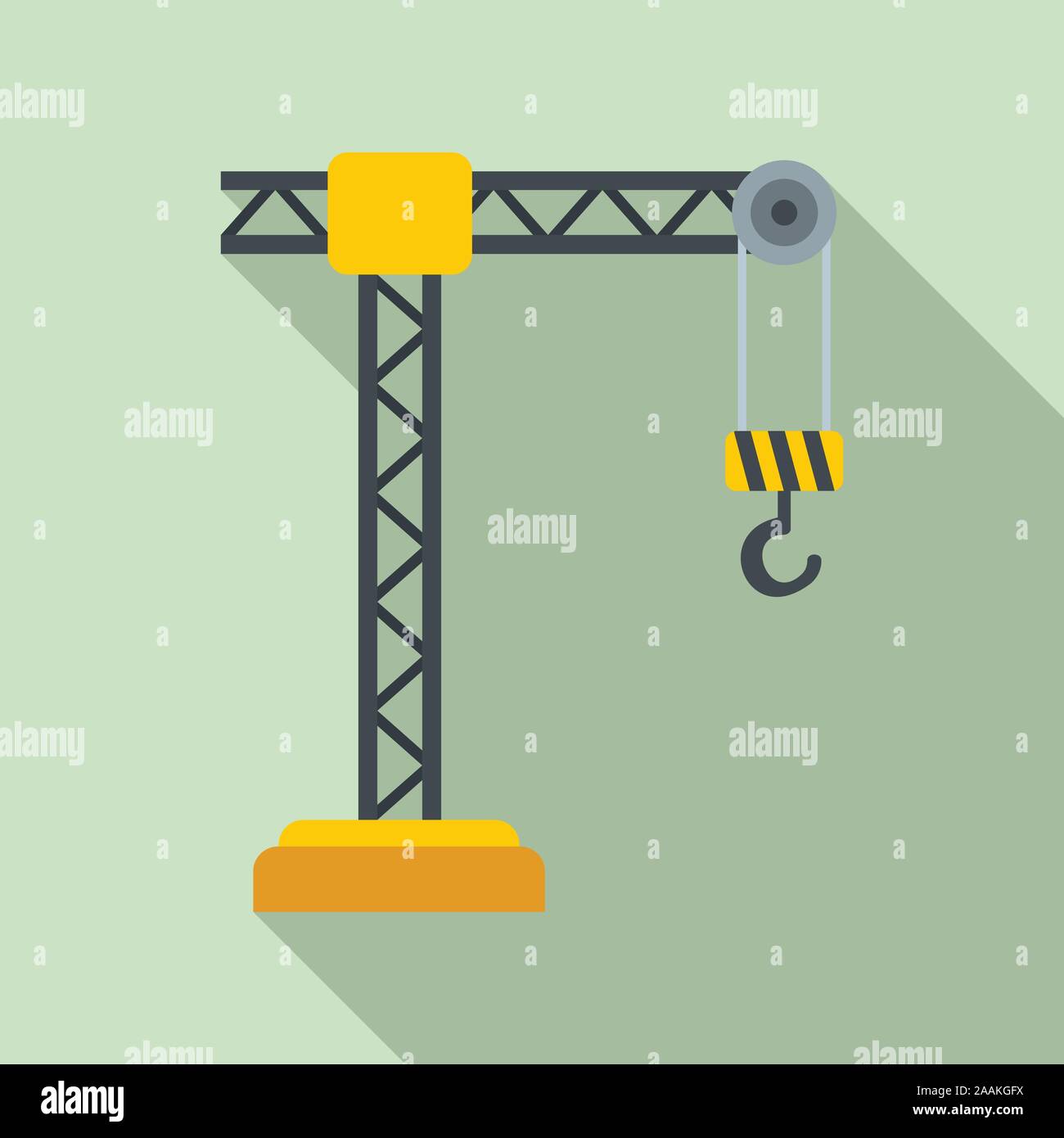 Building crane icon. Flat illustration of building crane vector icon for web design Stock Vector