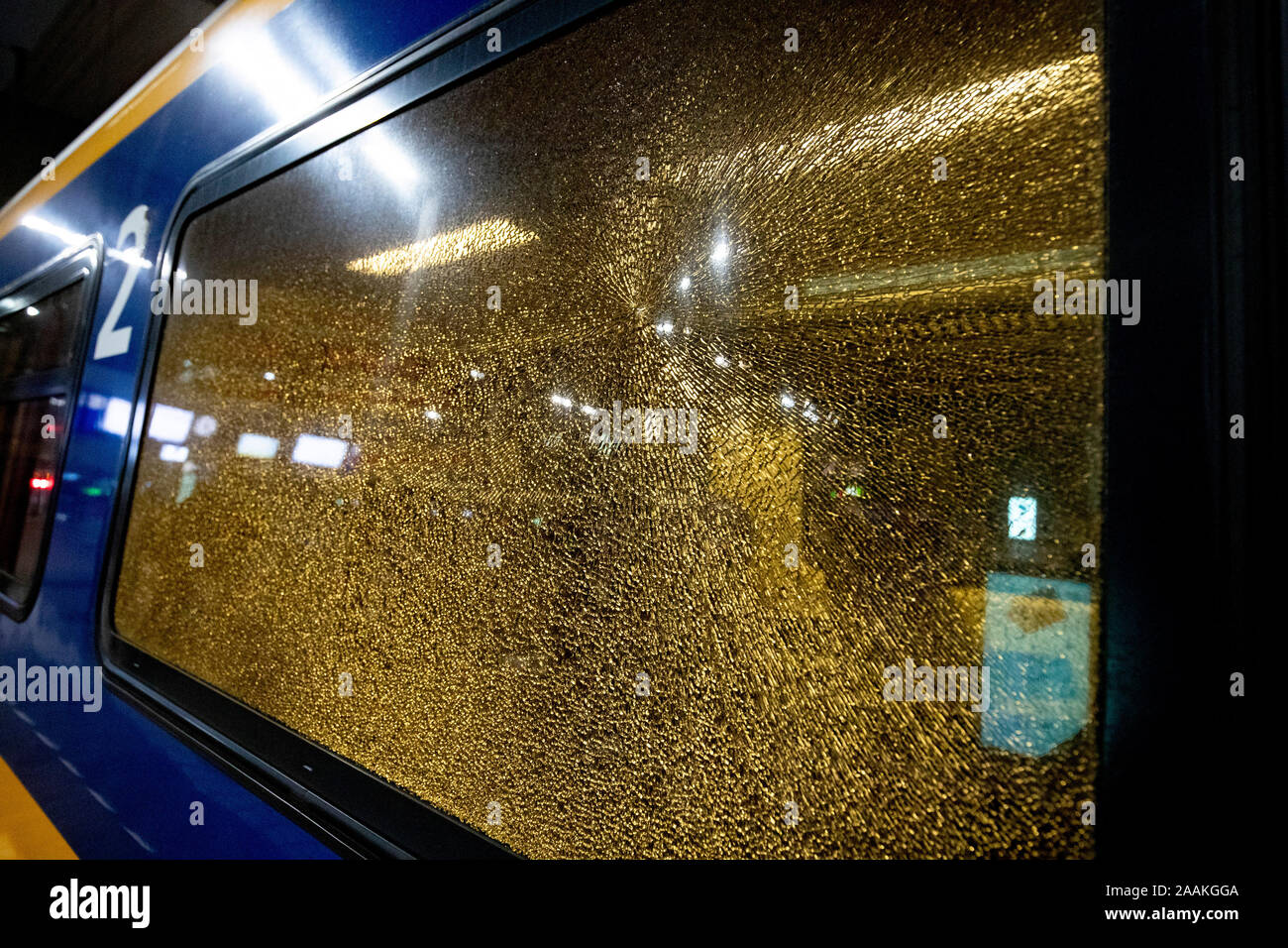 Utrecht, Netherlands. 22nd Nov, 2019. BREDA, Central station, 22-11-2019, Possible attack on a train betweem Gilze Rijen and Breda with a gun. Credit: Pro Shots/Alamy Live News Stock Photo