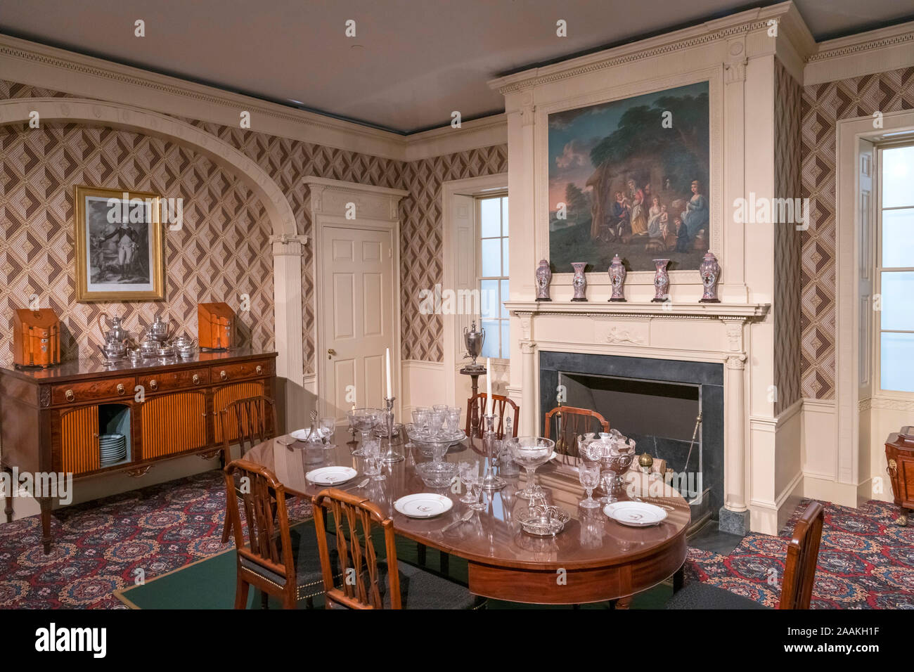 Dining Room C 1800 From The Oak Hill Mansion In Peabody