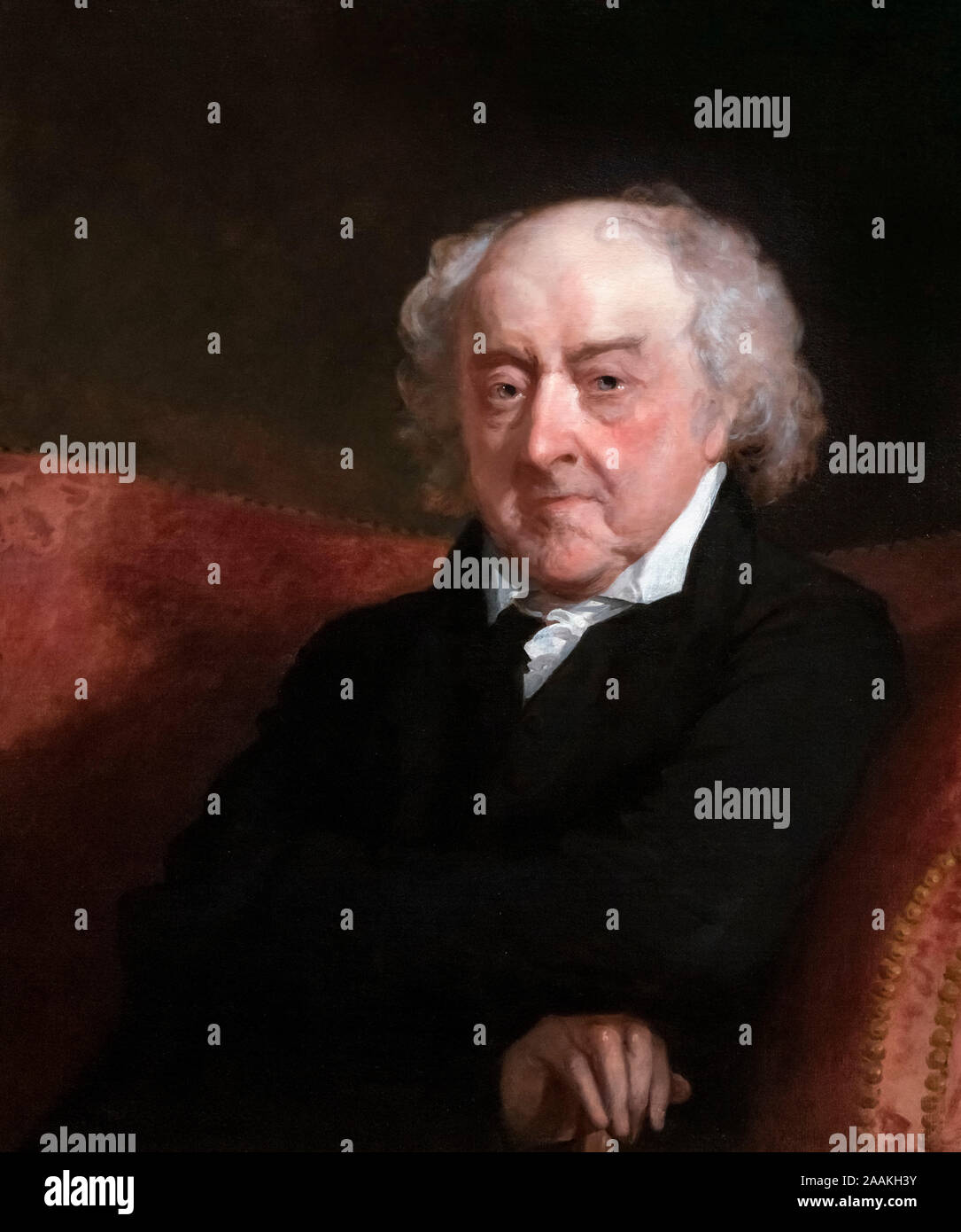 John Adams at the age of nearly 90. Portrait of the 2nd US President, John Adams (1735-1826) by Gilbert Stuartl, oil on canvas, 1823 Stock Photo