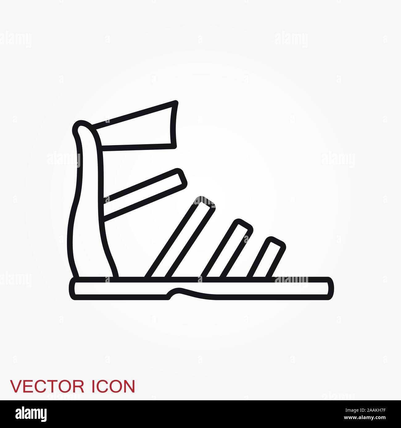 Greek sandal icon. Vector black and white vector icon Stock Vector Image &  Art - Alamy