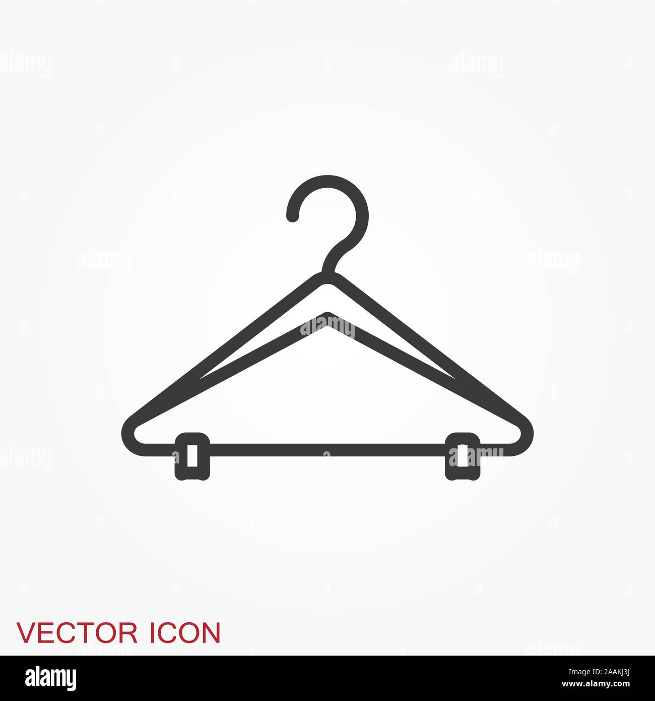 Clothes hanger icon. Coat rack symbol. Flat Vector illustration Stock Vector