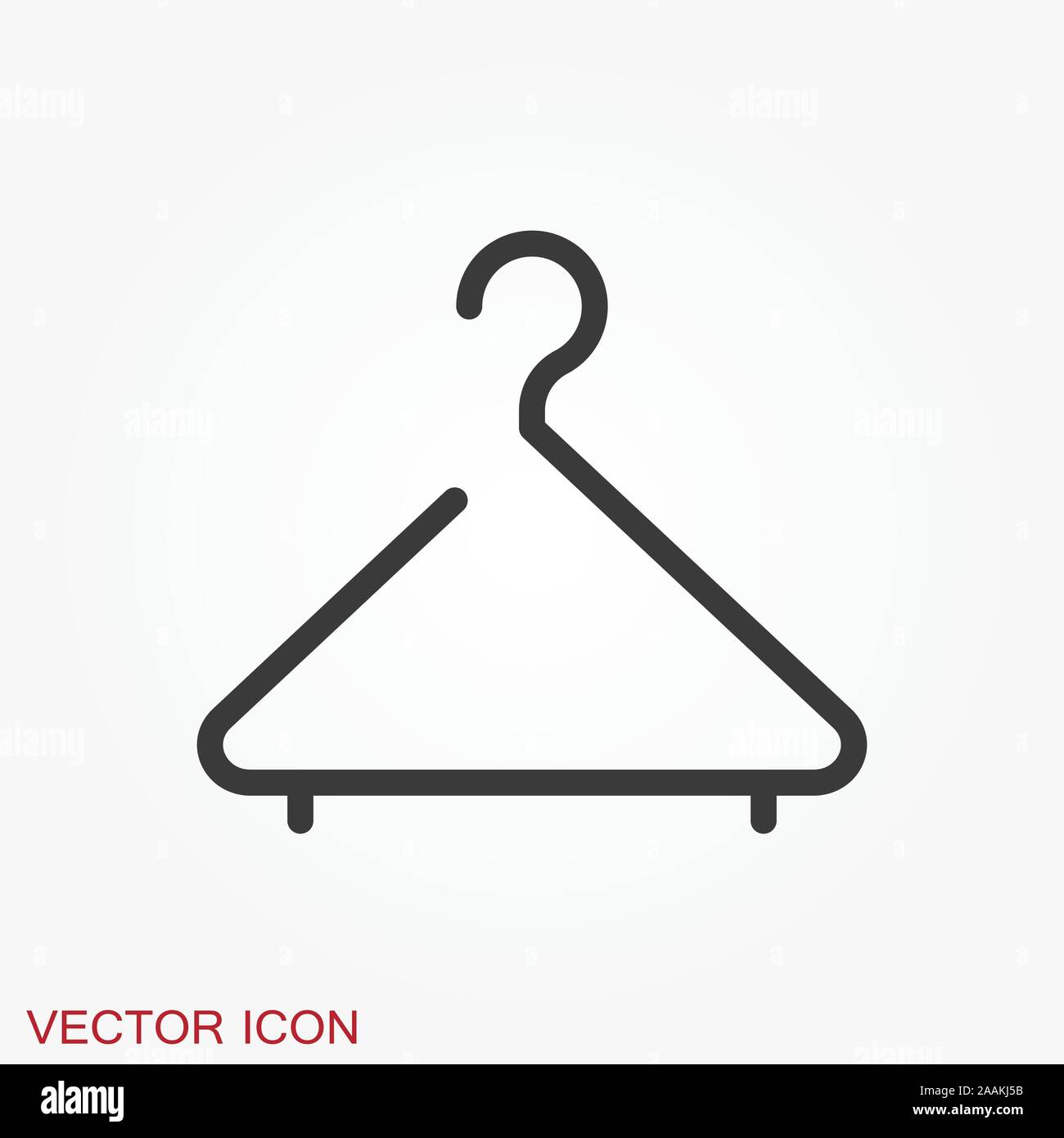 Clothes hanger icon. Coat rack symbol. Flat Vector illustration Stock Vector