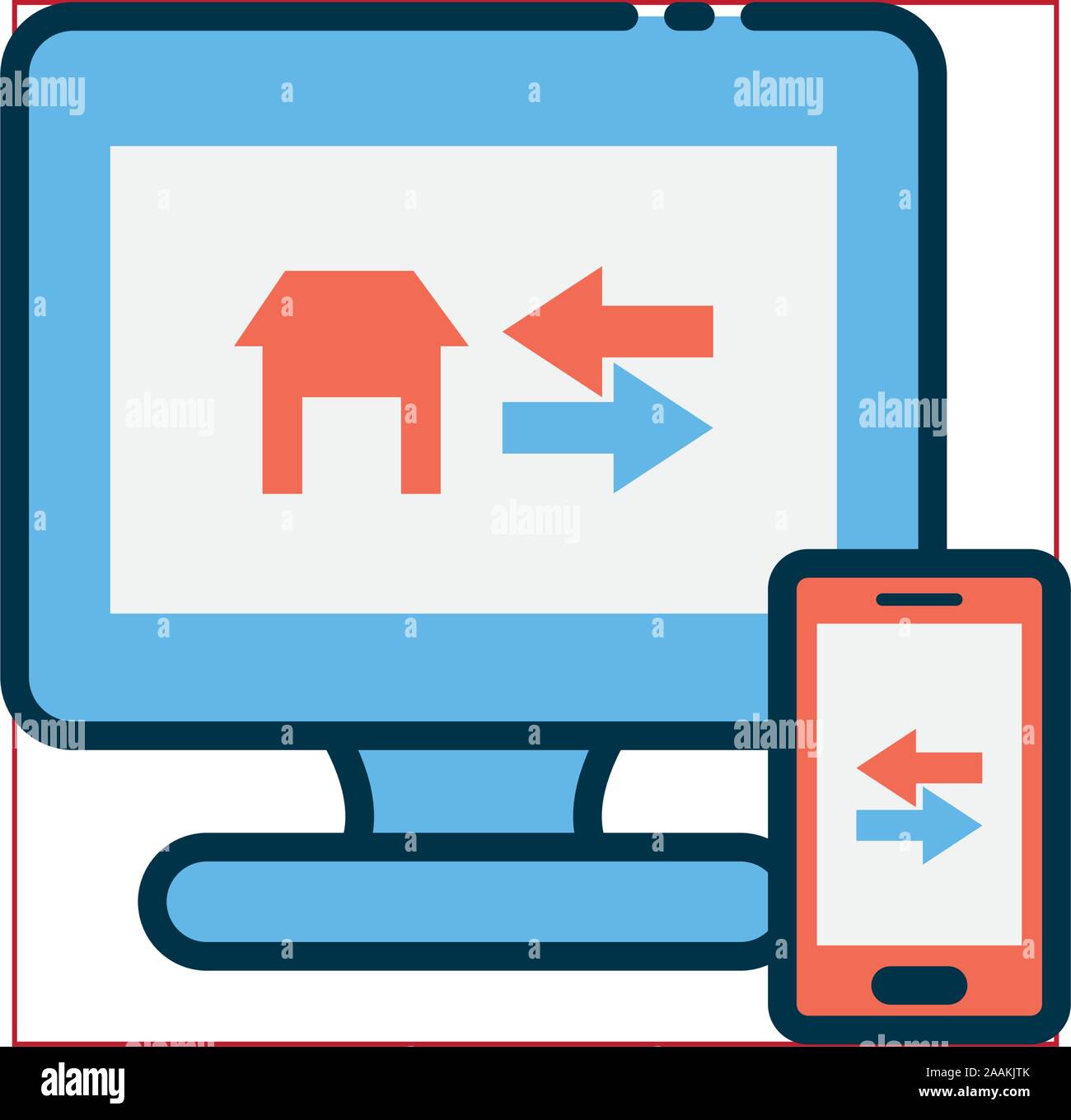 Computer and smartphone of smart home vector design Stock Vector Image ...