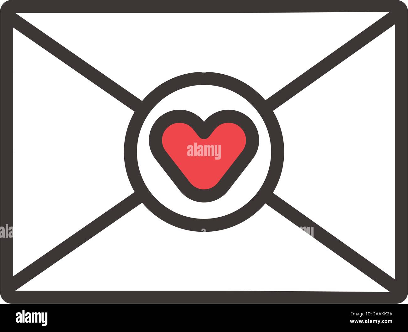 happy valentines day envelope with heart Stock Vector Image & Art - Alamy